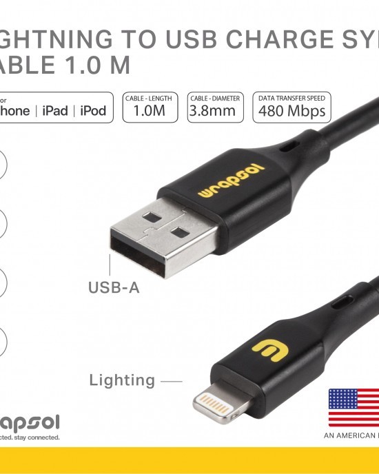 MFI USB A 1m cable 3 - رابسول أفضل متجر لاكسسوارات الجوال
